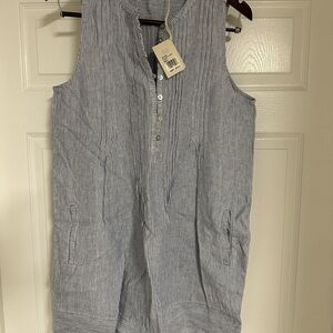 Faherty Blue and White Isha Striped Mini Dress